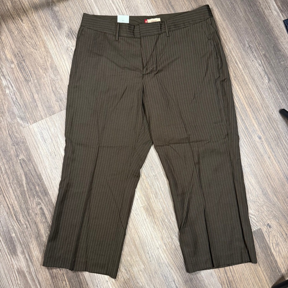Gap‎ Favorite Cropped Trouser Brown Pinstripe Dress Pants Corporate Core 14R NWT